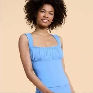 Chic Bogalaties Bow Back  Light Blue Tie-Back Tank Top